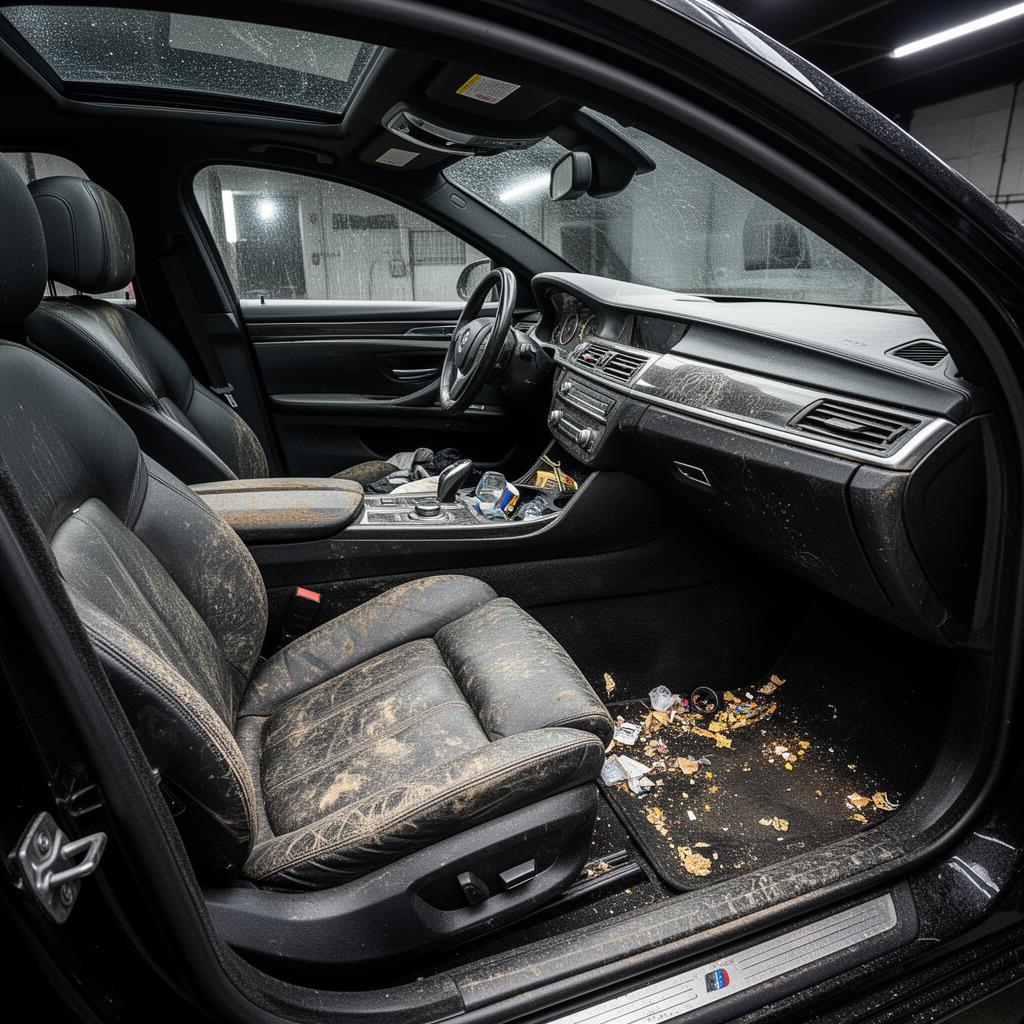 Before mobile interior detailing